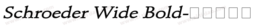 Schroeder Wide Bold字体转换